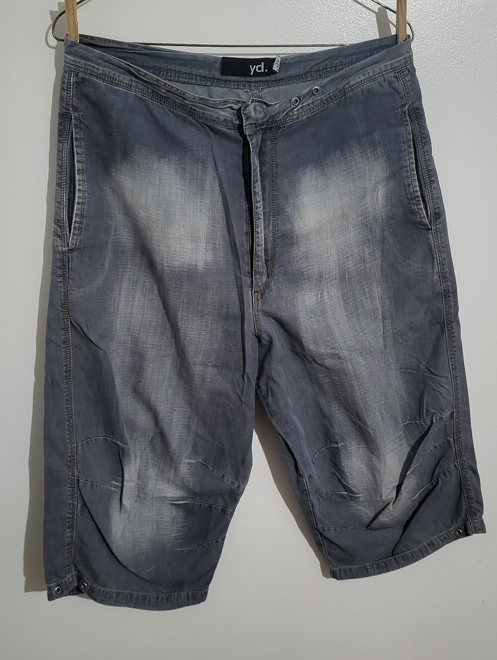 yd Australia Y2K Mens Baggy Denim Shorts 3/4 Length Skate Hip Hop Style Size 30